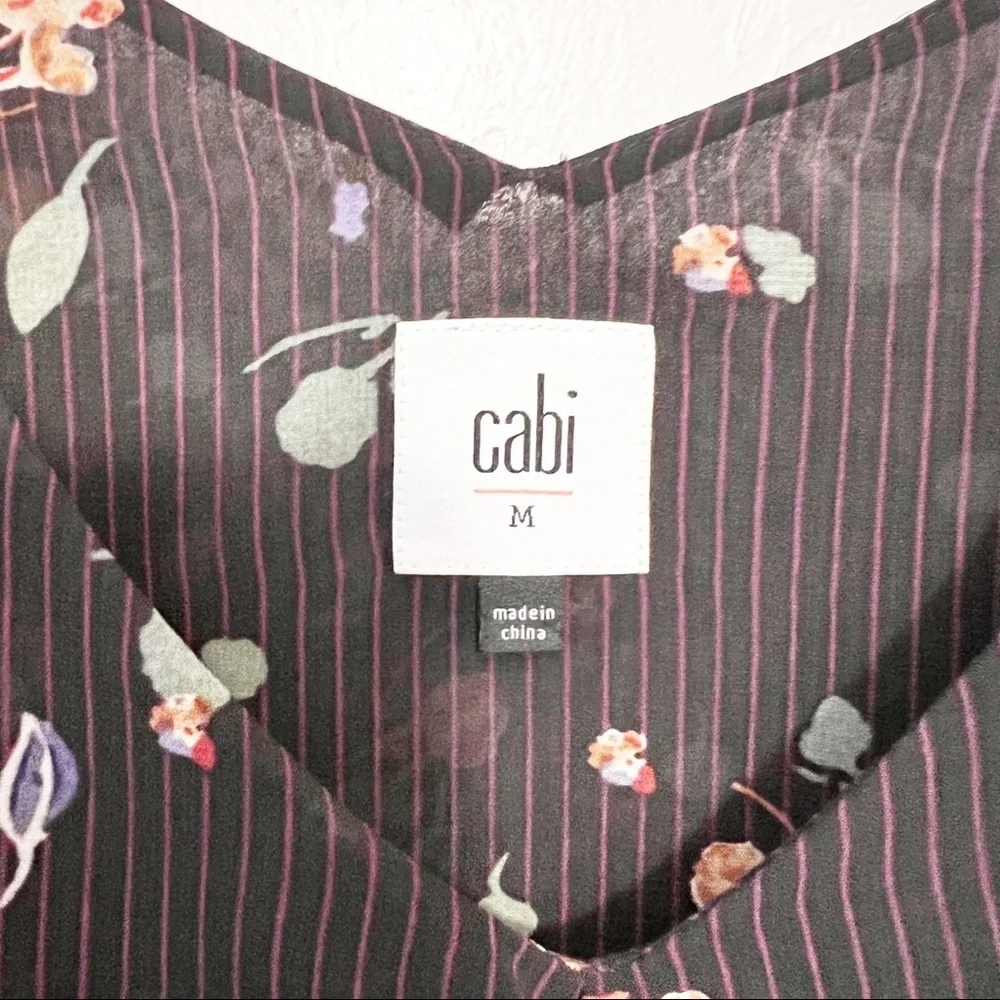 CAbi #3607 Pinstripe Floral Cami medium - Picture 9 of 11